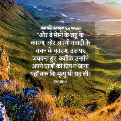 Picture 04 - प्रकाशितवाक्य 12:11 HINIRV - “और वे मेम्‍ने के - Bible Verse Picture