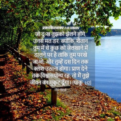 Picture 04 - प्रकाशितवाक्य 2:10 HINIRV - जो दुःख तुझको - Bible Verse Picture