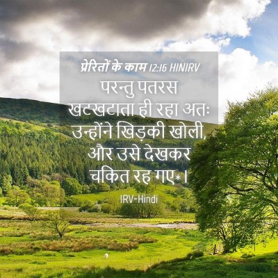 Picture 04 - प्रेरितों के काम 12:16 HINIRV - परन्तु पतरस - Bible Verse Picture
