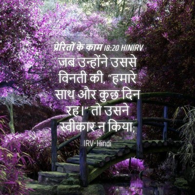 Picture 04 - प्रेरितों के काम 18:20 HINIRV - जब उन्होंने उससे - Bible Verse Picture