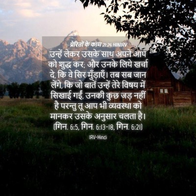 Picture 04 - प्रेरितों के काम 21:24 HINIRV - उन्हें लेकर उसके - Bible Verse Picture