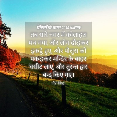 Picture 04 - प्रेरितों के काम 21:30 HINIRV - तब सारे नगर में - Bible Verse Picture