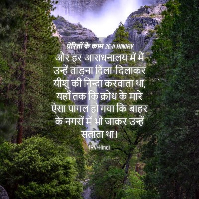 Picture 04 - प्रेरितों के काम 26:11 HINIRV - और हर आराधनालय में - Bible Verse Picture
