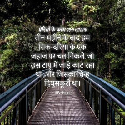Picture 04 - प्रेरितों के काम 28:11 HINIRV - तीन महीने के बाद हम - Bible Verse Picture