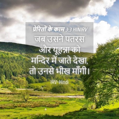 Picture 04 - प्रेरितों के काम 3:3 HINIRV - जब उसने पतरस और - Bible Verse Picture