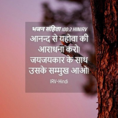 Picture 04 - भजन संहिता 100:2 HINIRV - आनन्द से यहोवा की - Bible Verse Picture
