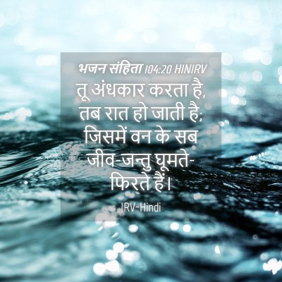 Picture 04 - भजन संहिता 104:20 HINIRV - तू अंधकार करता है, - Bible Verse Picture