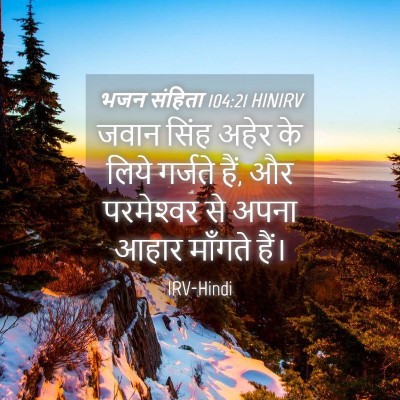 Picture 04 - भजन संहिता 104:21 HINIRV - जवान सिंह अहेर के - Bible Verse Picture