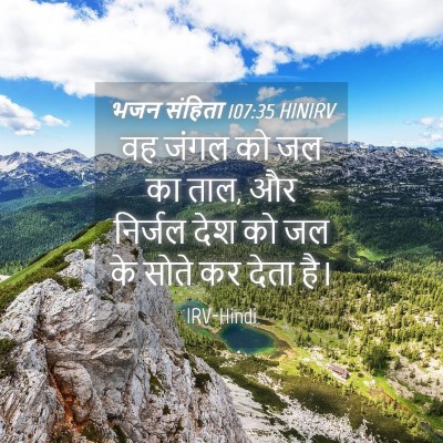 Picture 04 - भजन संहिता 107:35 HINIRV - वह जंगल को जल का - Bible Verse Picture