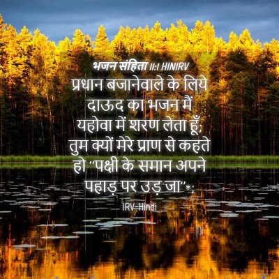 Picture 04 - भजन संहिता 11:1 HINIRV - प्रधान बजानेवाले - Bible Verse Picture