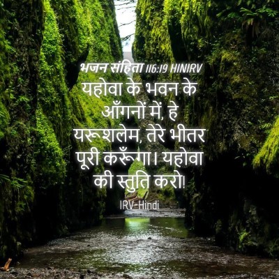 Picture 04 - भजन संहिता 116:19 HINIRV - यहोवा के भवन के - Bible Verse Picture