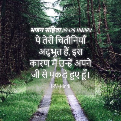 Picture 04 - भजन संहिता 119:129 HINIRV - पे तेरी चितौनियाँ - Bible Verse Picture