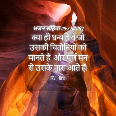 Picture 04 - भजन संहिता 119:2 HINIRV - क्या ही धन्य हैं वे - Bible Verse Picture