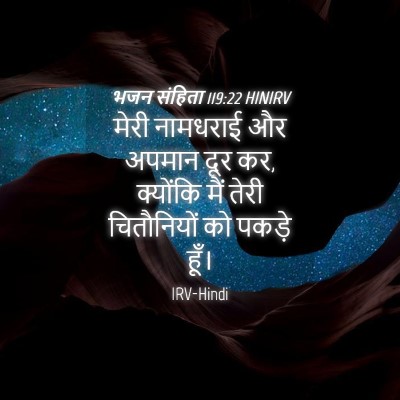 Picture 04 - भजन संहिता 119:22 HINIRV - मेरी नामधराई और - Bible Verse Picture