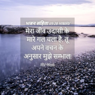 Picture 04 - भजन संहिता 119:28 HINIRV - मेरा जीव उदासी के - Bible Verse Picture