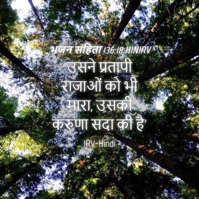 Picture 04 - भजन संहिता 136:18 HINIRV - उसने प्रतापी - Bible Verse Picture