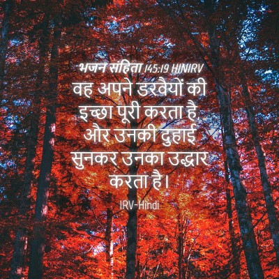 Picture 04 - भजन संहिता 145:19 HINIRV - वह अपने डरवैयों की - Bible Verse Picture