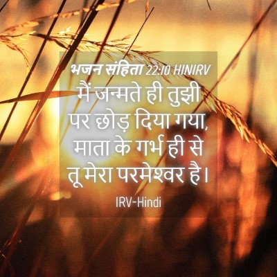 Picture 04 - भजन संहिता 22:10 HINIRV - मैं जन्मते ही तुझी - Bible Verse Picture