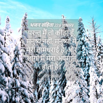 Picture 04 - भजन संहिता 22:6 HINIRV - परन्तु मैं तो - Bible Verse Picture