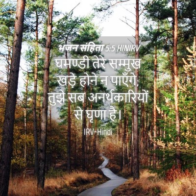 Picture 04 - भजन संहिता 5:5 HINIRV - घमण्डी तेरे - Bible Verse Picture