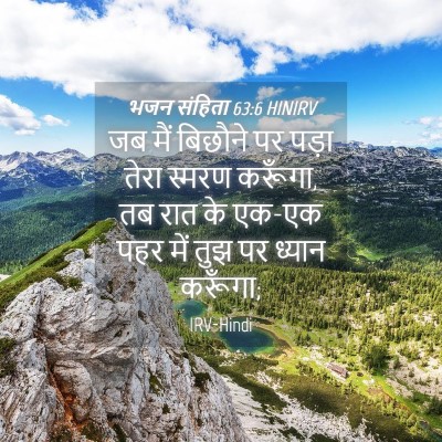 Picture 04 - भजन संहिता 63:6 HINIRV - जब मैं बिछौने पर - Bible Verse Picture