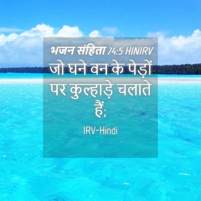 Picture 04 - भजन संहिता 74:5 HINIRV - जो घने वन के पेड़ों - Bible Verse Picture