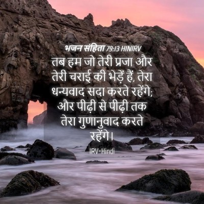 Picture 04 - भजन संहिता 79:13 HINIRV - तब हम जो तेरी प्रजा - Bible Verse Picture