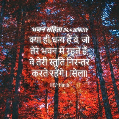 Picture 04 - भजन संहिता 84:4 HINIRV - क्या ही धन्य हैं - Bible Verse Picture