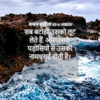 Picture 04 - भजन संहिता 89:41 HINIRV - सब बटोही उसको लूट - Bible Verse Picture