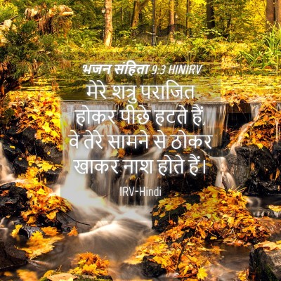 Picture 04 - भजन संहिता 9:3 HINIRV - मेरे शत्रु पराजित - Bible Verse Picture