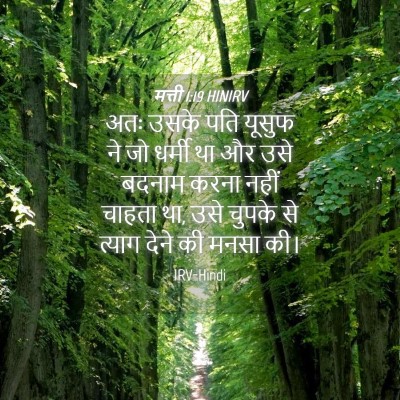 Picture 04 - मत्ती 1:19 HINIRV - अतः उसके पति यूसुफ - Bible Verse Picture