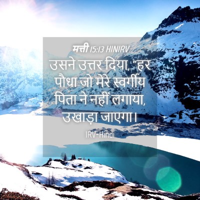 Picture 04 - मत्ती 15:13 HINIRV - उसने उत्तर दिया, - Bible Verse Picture