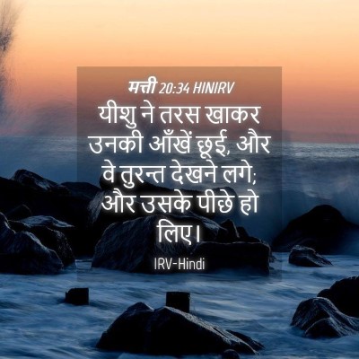 Picture 04 - मत्ती 20:34 HINIRV - यीशु ने तरस खाकर - Bible Verse Picture
