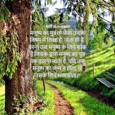 Picture 04 - मत्ती 26:24 HINIRV - मनुष्य का पुत्र तो - Bible Verse Picture