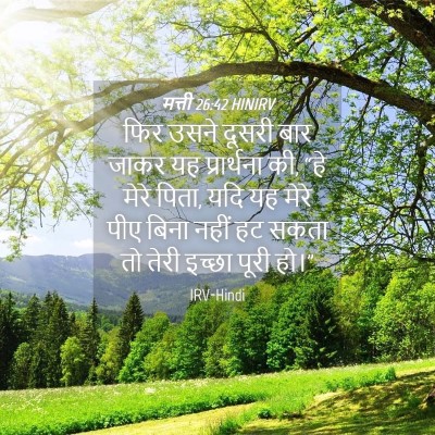 Picture 04 - मत्ती 26:42 HINIRV - फिर उसने दूसरी बार - Bible Verse Picture