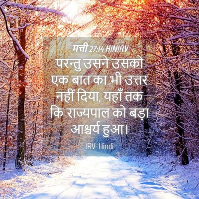 Picture 04 - मत्ती 27:14 HINIRV - परन्तु उसने उसको - Bible Verse Picture