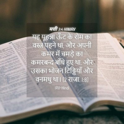 Picture 04 - मत्ती 3:4 HINIRV - यह यूहन्ना ऊँट के - Bible Verse Picture