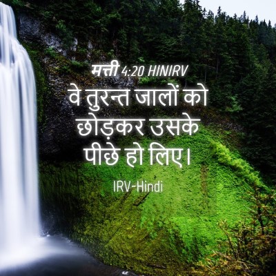 Picture 04 - मत्ती 4:20 HINIRV - वे तुरन्त जालों को - Bible Verse Picture