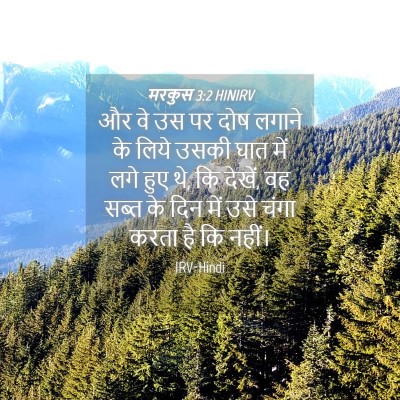 Picture 04 - मरकुस 3:2 HINIRV - और वे उस पर दोष - Bible Verse Picture