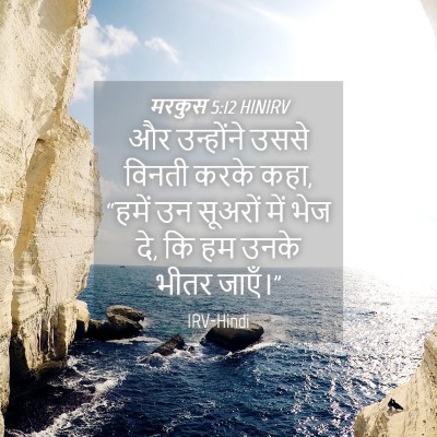 Picture 04 - मरकुस 5:12 HINIRV - और उन्होंने उससे - Bible Verse Picture
