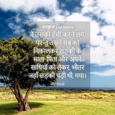 Picture 04 - मरकुस 5:40 HINIRV - वे उसकी हँसी करने - Bible Verse Picture