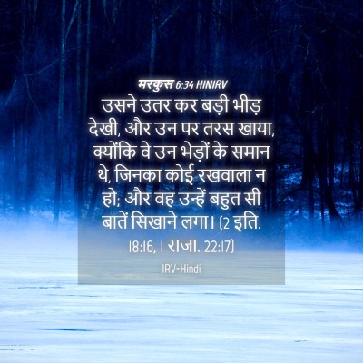 Picture 04 - मरकुस 6:34 HINIRV - उसने उतर कर बड़ी - Bible Verse Picture