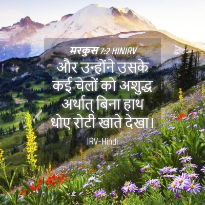Picture 04 - मरकुस 7:2 HINIRV - और उन्होंने उसके - Bible Verse Picture