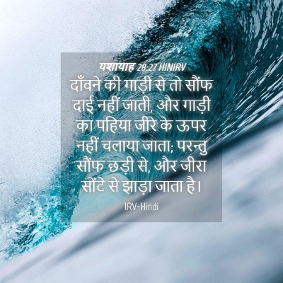 Picture 04 - यशायाह 28:27 HINIRV - दाँवने की गाड़ी से - Bible Verse Picture