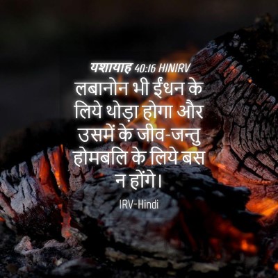Picture 04 - यशायाह 40:16 HINIRV - लबानोन भी ईंधन के - Bible Verse Picture