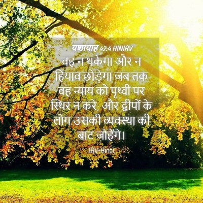 Picture 04 - यशायाह 42:4 HINIRV - वह न थकेगा और न - Bible Verse Picture