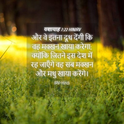 Picture 04 - यशायाह 7:22 HINIRV - और वे इतना दूध - Bible Verse Picture
