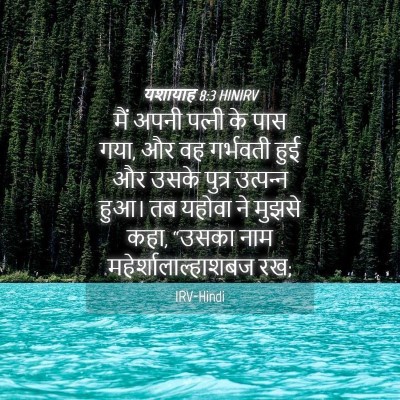 Picture 04 - यशायाह 8:3 HINIRV - मैं अपनी पत्‍नी के - Bible Verse Picture