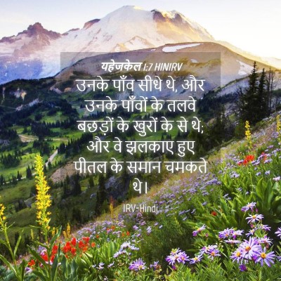 Picture 04 - यहेजकेल 1:7 HINIRV - उनके पाँव सीधे थे, - Bible Verse Picture