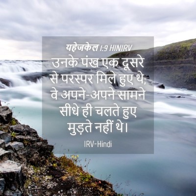 Picture 04 - यहेजकेल 1:9 HINIRV - उनके पंख एक दूसरे - Bible Verse Picture